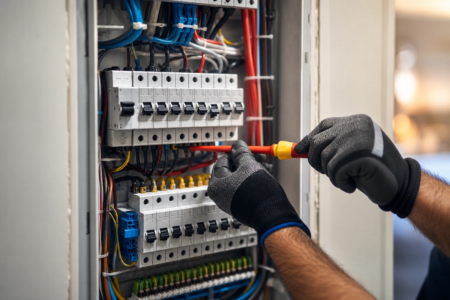 Clean residential electrical panel upgrade